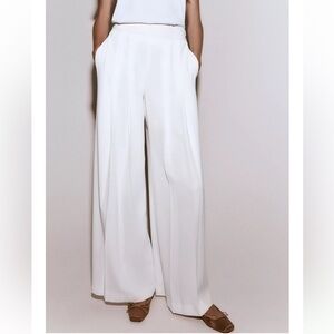 Zara pleated palazzo pants